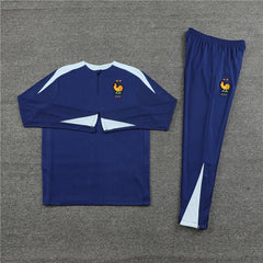 2425 France navy blue Training suit set Player version