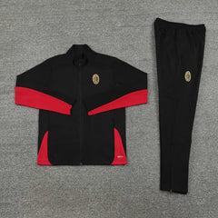 2425 A.C. Milan black Long zipper jacket set