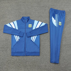 2425 Argentina Deep Blue Long zipper jacket set