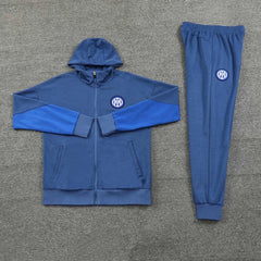 2425 F.C. Internazionale Milano blue Hooded Long zipper jacket set