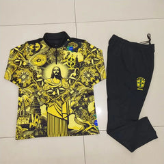2425 Brazil Jesus yellow Training suit set