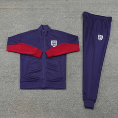 2425 England Purple Long zipper jacket set