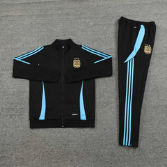 2425 Argentina Black Long zipper jacket set