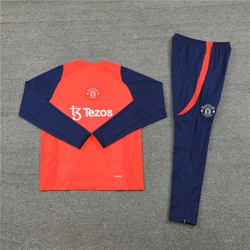 2425 Manchester United F.C. Orange red Training suit set Player version