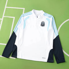 2026 FIFA World Cup Argentina White Half zip training suit set
