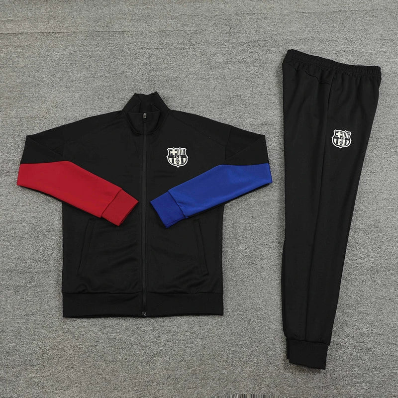 2425 FC Barcelona / Barça black Long zipper jacket set