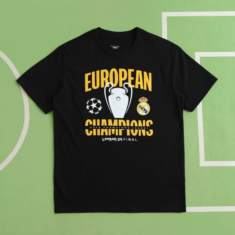 2024 Real Madrid black Champions League T-shirt