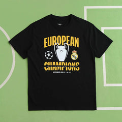 2024 Real Madrid black Champions League T-shirt