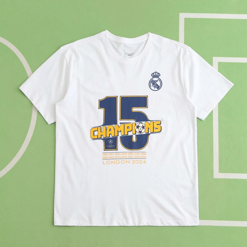 2024 Real Madrid Deep white Champions League T-shirt