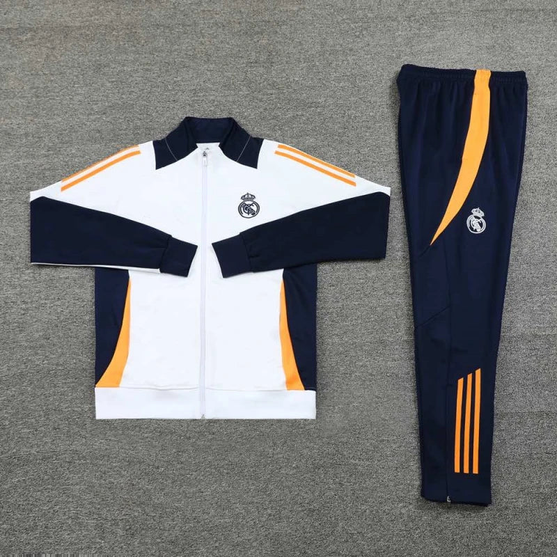 2425 Real Madrid CF white Long zipper jacket set