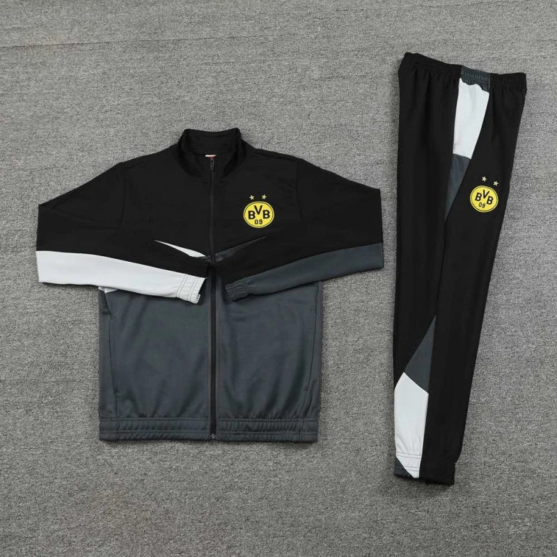 2425 Borussia Dortmund Black gray Long zipper jacket set