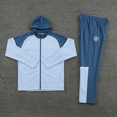 2425 Manchester City F.C . wathet Hooded Long zipper jacket set